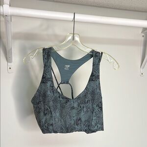 Avia Teal Snakeskin Print Sports Bra- XXL